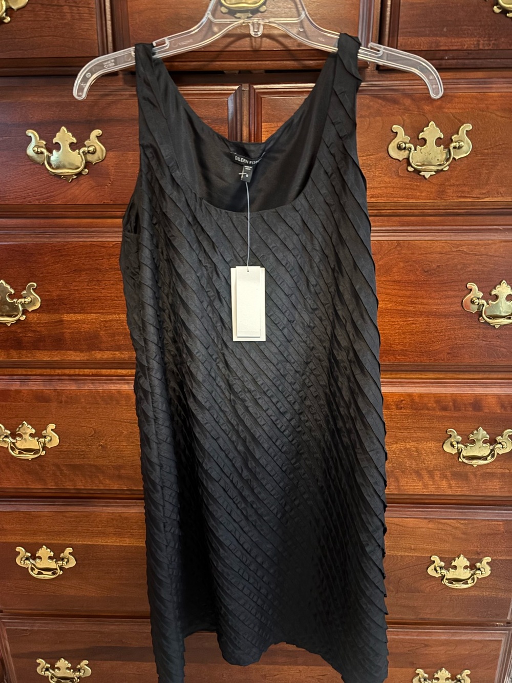 Eileen Fisher size 8 ruffled silk dress NWT